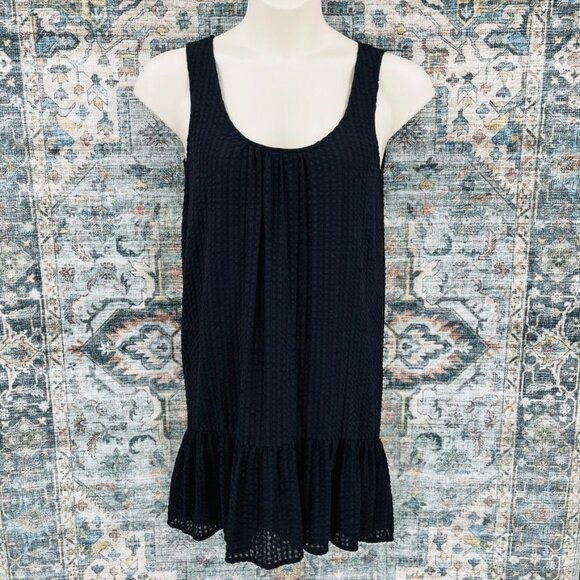Anthropologie Maeve Black Waffle Dress Size S Sleeveless High Low Hemline - Picture 1 of 9
